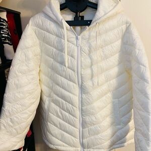 Lane Bryant White Quilted Jacket